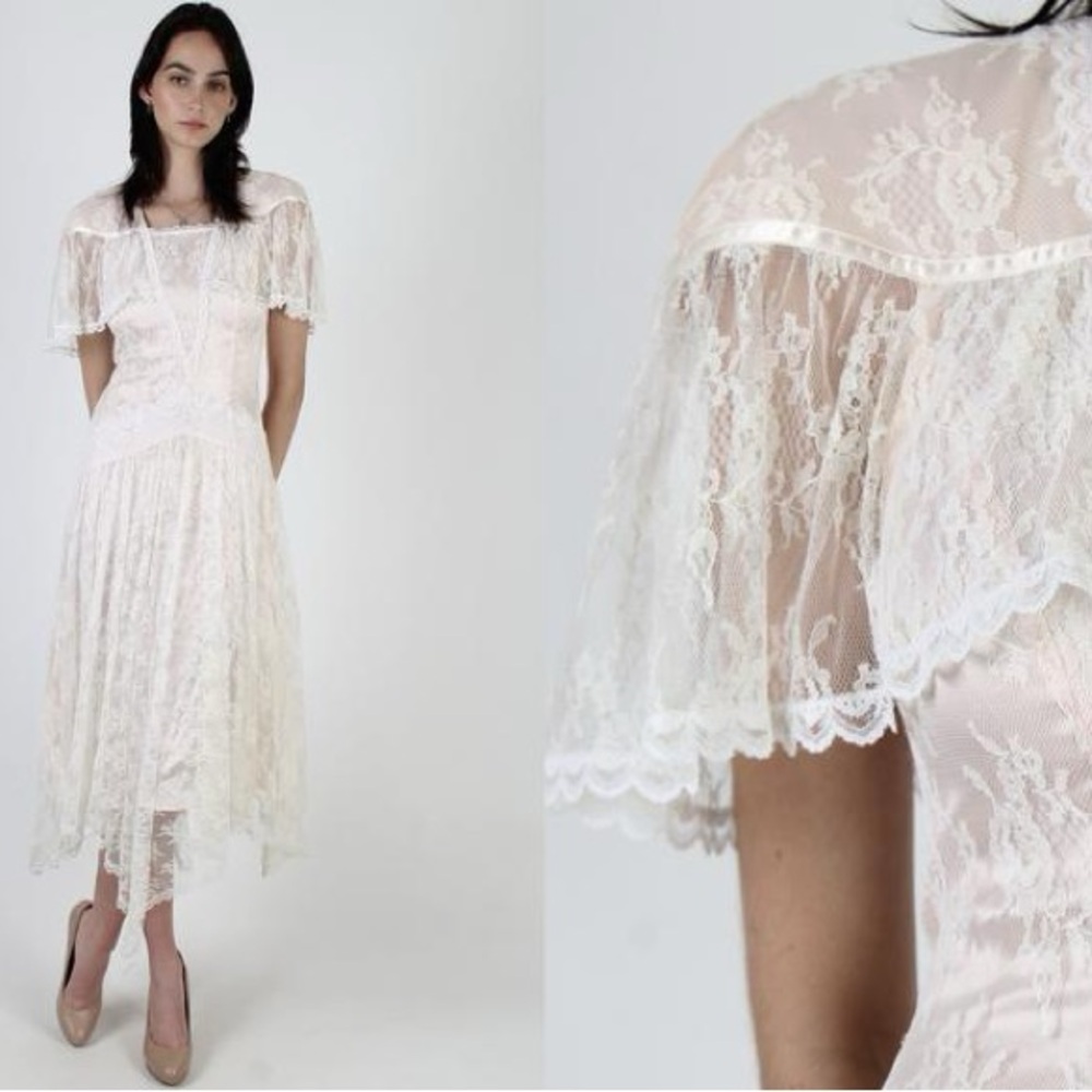 Vintage Gunne Sax Ivory Lace Dress